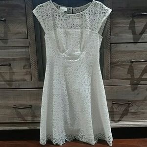 White lace knee length dress